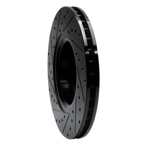 Buick Rainier Brake Rotor (1) - Front Right - R1 Concepts - Drilled & Slotted - Black - `02-`09